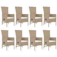 9-delige Tuinset met kussens poly rattan beige - thumbnail