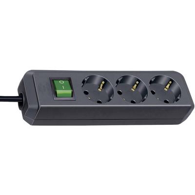 Brennenstuhl Eco-Line 3-voudige zwarte stekkerdoos met schakelaar | 1152300400 - 1152300400 Brennenstuhl Eco-Line 3-voudige zwarte stekkerdoos met schakelaar | 1152300400 - 1152300400