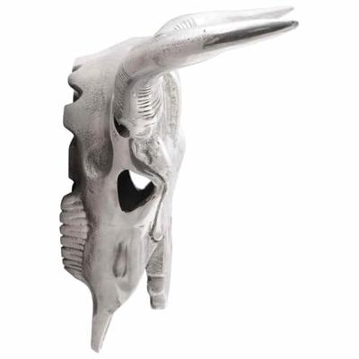 VidaXL Bullschedel zilver 49 x 10 x 36 cm aluminium