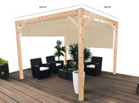 Complete Nesling pergola Stand Alone gebroken wit - 200 x 500 cm - thumbnail
