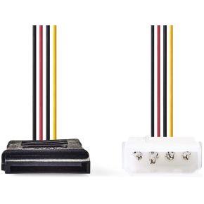 Nedis Interne Voedingskabel | Molex Male | SATA 15-Pins Female | Verguld | 0.15 m | Rond | PVC | Multicolour | Doos - CCGB73500VA015