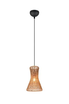 Trio Design hanglampBijou zwart met rotan Ø20cm - R31831026