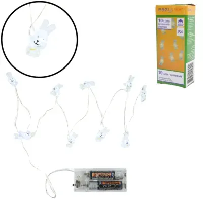 Lichtketting konijnen LED op batterij 120 cm | 25 stuks