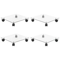 Plantenrollers 4 st vierkant 35x35 cm gehard glas - thumbnail