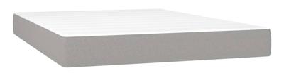 Boxspring met matras stof lichtgrijs 140x200 cm