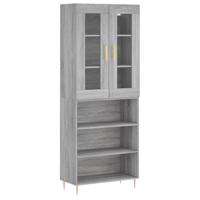 Hoge kast 69,5x34x180 cm bewerkt hout grijs sonoma eikenkleurig - thumbnail