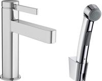 Hansgrohe Finoris ééngreeps wastafelmengkraan 110 met bidet handdouche en doucheslang 160 cm, chroom - thumbnail