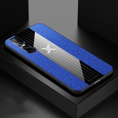 Voor vivo S1 Pro XINLI stiksels doek textuur schokbestendig TPU beschermhoes (blauw)