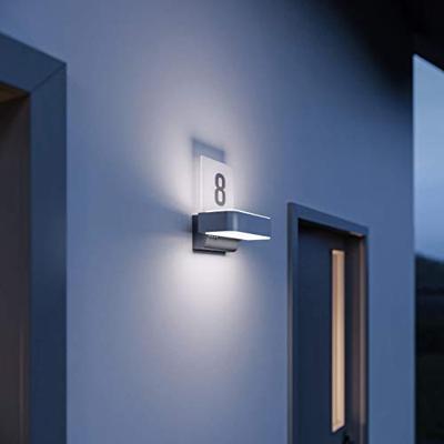 Steinel LED AUSSENLEUCHTE L 820 SC SI 087579 LED-buitenlamp met bewegingsmelder (wand), LED-huisnummerlamp met bewegingsmelder Zonder 9.8 W LED Zilver