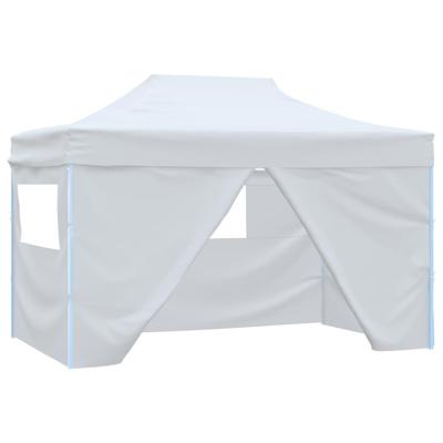 Partytent met 4 zijwanden inklapbaar 3x4,5 m wit Partytent met 4 zijwanden inklapbaar 3x4,5 m wit
