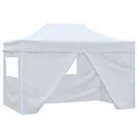 Partytent met 4 zijwanden inklapbaar 3x4,5 m wit - thumbnail