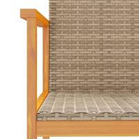 Tuinstoelen 2 st poly rattan en massief hout beige - thumbnail