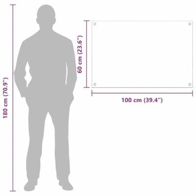 VidaXL Keuken achterwand 2 pcs wit 100 x 60 cm gehard glas