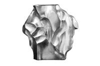 Handgemaakte vaas LIQUID 30cm zilver metaal gehamerd design - 44877 - thumbnail