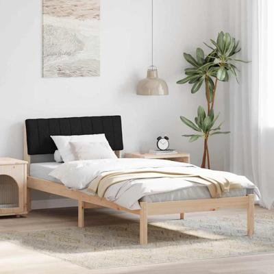 Bedframe Bruin en zwart 90 x 190 cm Massief grenenhout Bedframe Bruin en zwart 90 x 190 cm Massief grenenhout