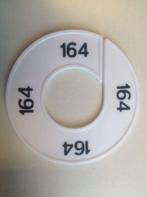 Maatring 9cm wit/zwart 164