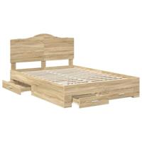 Bedframe met hoofdeinde Sonoma Eiken 150 x 200 cm Bewerkt hout - thumbnail