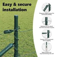 VidaXL Afrasteringspaal groen 25 x 0,4 m (50 mm gaas) staal en pvc - thumbnail