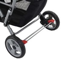 VidaXL Kinderwagen dubbel staal roze en zwart - thumbnail