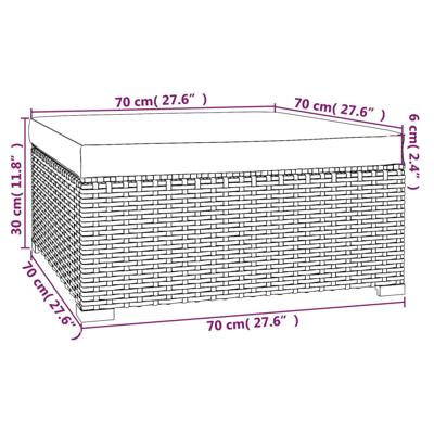 4-delige Loungeset met kussens poly rattan grijs - thumbnail