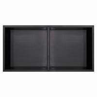 Inbouwnis Qisani Flow Dubbel Geborsteld Mat Zwart - thumbnail