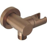 Ben muuraansluiting met handdouchehouder geborsteld koper pvd - thumbnail