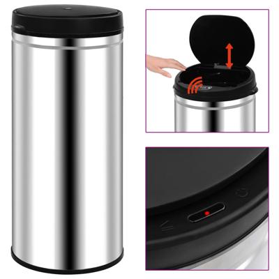 VidaXL Prullenbak met automatische sensor 80 l roestvrij staal VidaXL Prullenbak met automatische sensor 80 l roestvrij staal
