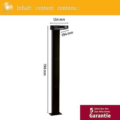 Paulmann 94249 Ryse Staande lamp op zonne-energie met bewegingsmelder Energielabel: G (A - G) 1.2 W Warmwit Antraciet Paulmann 94249 Ryse Staande lamp op zonne-energie met bewegingsmelder Energielabel: G (A - G) 1.2 W Warmwit Antraciet