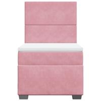 Boxspring met matras fluweel roze 80x200 cm - thumbnail