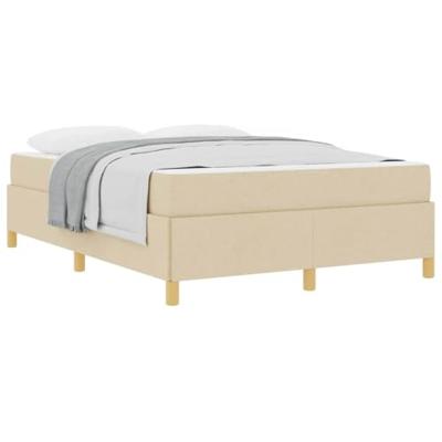 Boxspring bed met matras Crème en Wit 160 x 200 cm Stof
