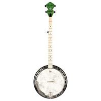 Ortega Falcon Series 5-string Banjo Transparent Green elektrisch-akoestische banjo met gigbag - thumbnail