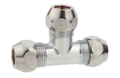 Kirchhoff Messing knelkoppeling T-stuk, chroom, 3/8" x 10 mm - 986253148
