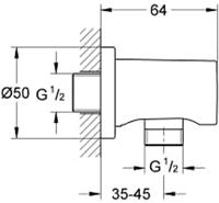 Grohe Rainshower Wandaansluitbocht Hard Graphite - thumbnail