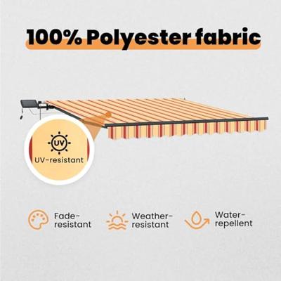 VidaXL Inklapbaar zonnescherm geel en oranje 350 x 250 cm stof