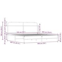 Bedframe zonder matras metaal sonoma eikenkleurig 193x203 cm - thumbnail