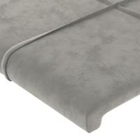 Boxspring met matras fluweel lichtgrijs 140x190 cm - thumbnail