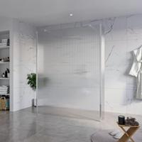 Fortifura Galeria Vrijstaande Inloopdouche - 160x200cm - Helder geribbeld - antikalk - 8mm veiligheidsglas - 2 zijwanden 40cm - wandsteunen en hoekprofielen - Chroom SW927766 2x/SW797956/SW797948 2x/SW358024 2x - thumbnail