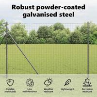 VidaXL Afrasteringspaal 13 pcs grijs staal - thumbnail