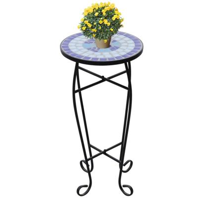 Bijzeltafel mozaek blauw en wit Bijzeltafel mozaek blauw en wit