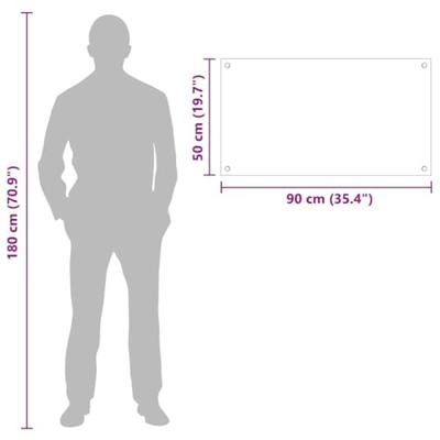 VidaXL Keuken achterwand zwart 90 x 50 cm gehard glas