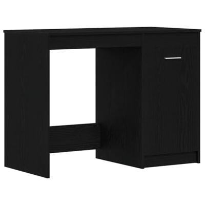 Bureau met opslag Zwart Eiken 100 x 50 x 76 cm Bewerkt hout