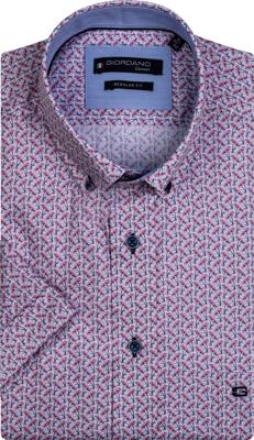 Giordano Heren Overhemd Roze Met Palm Print Satijn Regular Fit Giordano Heren Overhemd Roze Met Palm Print Satijn Regular Fit