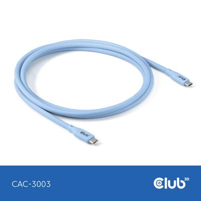 club3D CAC-3003 USB-C-kabel USB-C stekker 2.00 m Blauw