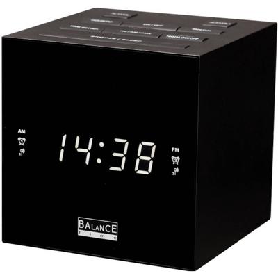 Balance wekkerradio am/fm digitaal led zwart met usb