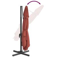 VidaXL Zweefparasol met aluminium paal 400x300 cm terracottakleurig - thumbnail