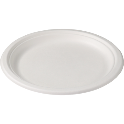 Depa Bord | rond | 1-vaks | bagasse (suikerrietpulp) | Ø23cm | wit | 500 stuks
