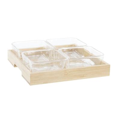 Snackdienblad DKD Home Decor Natuurlijk Bamboe Aluminium Kristal 280 ml 21 x 21 x 6 cm Snackdienblad DKD Home Decor Natuurlijk Bamboe Aluminium Kristal 280 ml 21 x 21 x 6 cm