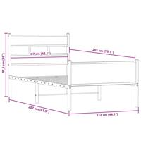 Bedframe zonder matras hout gerookt eikenkleurig 107x200 cm - thumbnail
