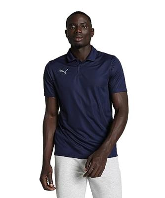 PUMA TeamLIGA Sideline Polo Donkerblauw Wit - thumbnail
