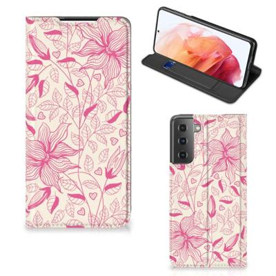 Samsung Galaxy S21 Smart Cover Pink Flowers Samsung Galaxy S21 Smart Cover Pink Flowers
